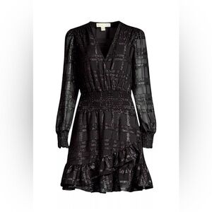 MK Plaid Jacquard Ruffled Dress